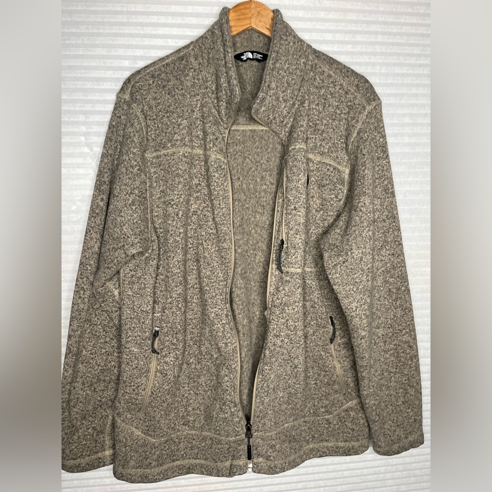 The North Face Mens Full Zip Knit Fleece Jacket Tan Mens Size XL - Picture 8 of 8